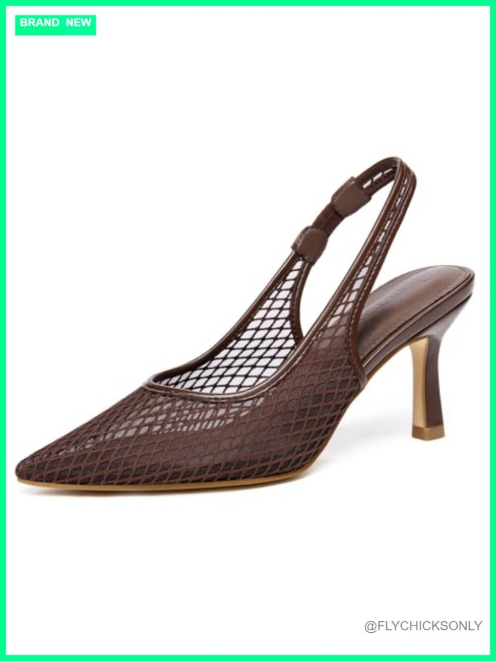 Mesh Slingback Kitten Heels Pointed Toe Low Heel Pumps Dress Shoes
